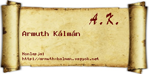 Armuth Kálmán névjegykártya