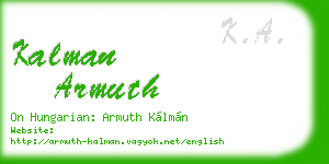 kalman armuth business card